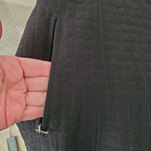 Esprit Quilted Jacket Womens Small Black Mid Length Hooded Zippered Pocket - Picture 7 of 12